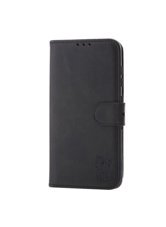 Zaboon Case For Huawei P50 Embossed Happy Cat Pattern Horizontal Flip Leather Case with Holder & Card Slots & Wallet - Image 2