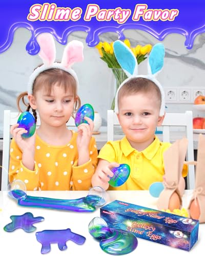Tonberless 5 Pack Slime Filled Eggs Toys Prefilled Easter Eggs Basket Stuffers for Teens Kids Easter Egg Fillers Gifts Party Favors Treats for Teens Boys Girls Toddlers BluePurpleGreen - Image 5