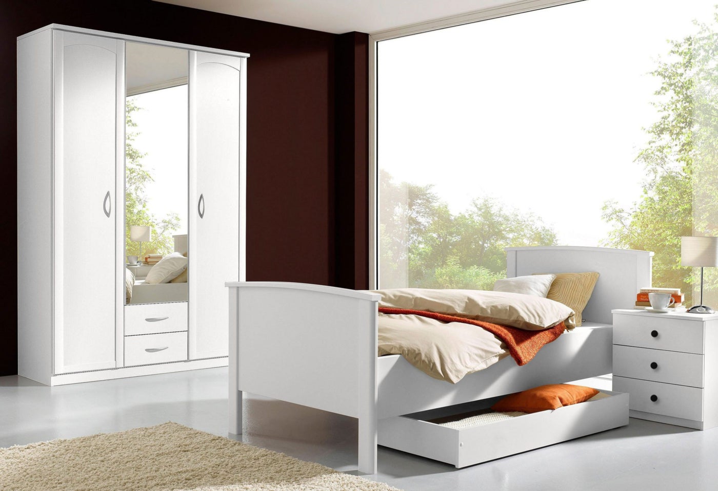 Modern MDF nightstand - Height 65 cm - Width 50 cm - Depth 36 cm, from Furniture Store.