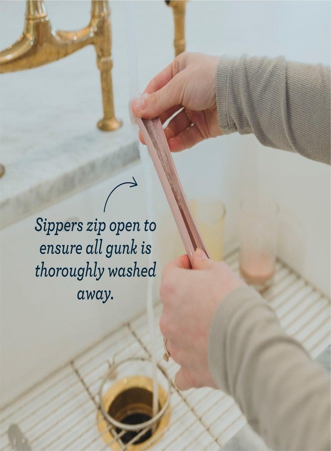 اسمبلي شفاطات سيليكون قابلة لإعادة الاستخدام من إيسمبلي - تصميم سهل الفتح والتنظيف | خالية من مادة BPA، مناسبة للمشروبات الساخنة والباردة | عبوة من 4 شفاطات مستدامة - شفاطات فقط - Image 3