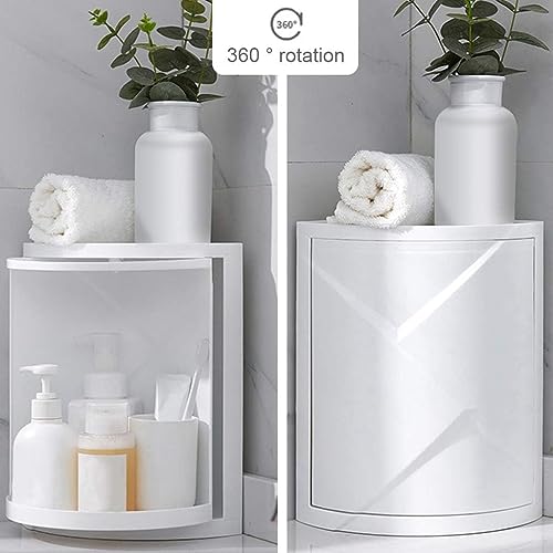 Olpad Bathroom Cabinet Organizer Box, Dustproof and Waterproof Rotating Triangle Shelf, Kitchen Bathroom Cabinet Organizer, Corner Locker Cosmetic Storage Rack wall Type (Samll) - Image 4