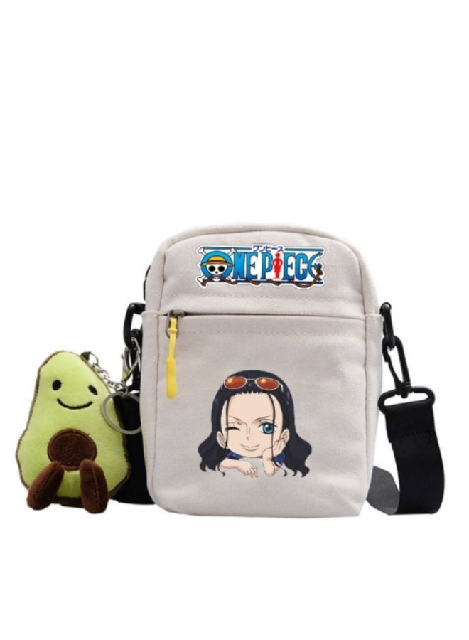 NIBEMINENT Anime One Piece Lufei Skew Straddle Bag Small Square Bag One Shoulder Backpack