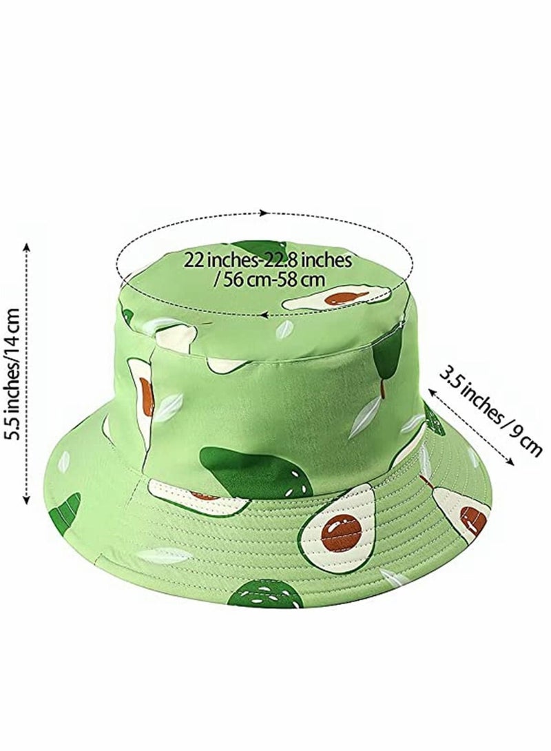 Y&D Unisex Print Bucket Hats, Cotton Beach Sun Hat for Women, Summer Travel Visor, Packable Hat, Outdoor Reversible Cap Women Men, Double Sides Wear, 4 Pack - Image 4