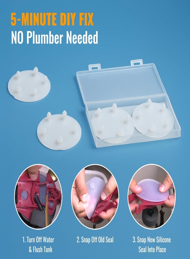 KYQEE AIMAIAIMAI 4-Pack Silicone Toilet Flapper Seal 3-Inch - Compatible with American Standard VorMax Toilets 7381424-100.0070A, Flat Seals Protected in Hard Case - Image 4