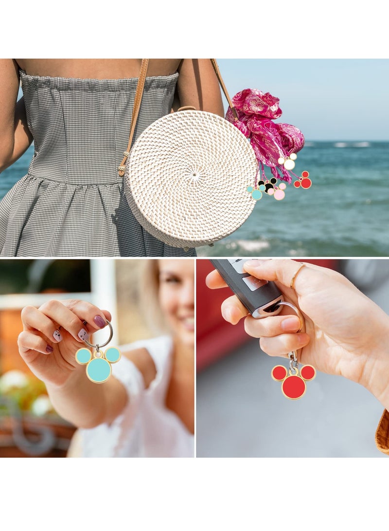 KASTWAVE Jewelry Making Charms, 50 Pcs Mouse Charms, 5 Colors Mouse Head Pendant Key Ring Colorful Acrylic Mouse Beads for Women DIY Jewelry Making Crafting Cartoon Mouse Keychains - Image 5