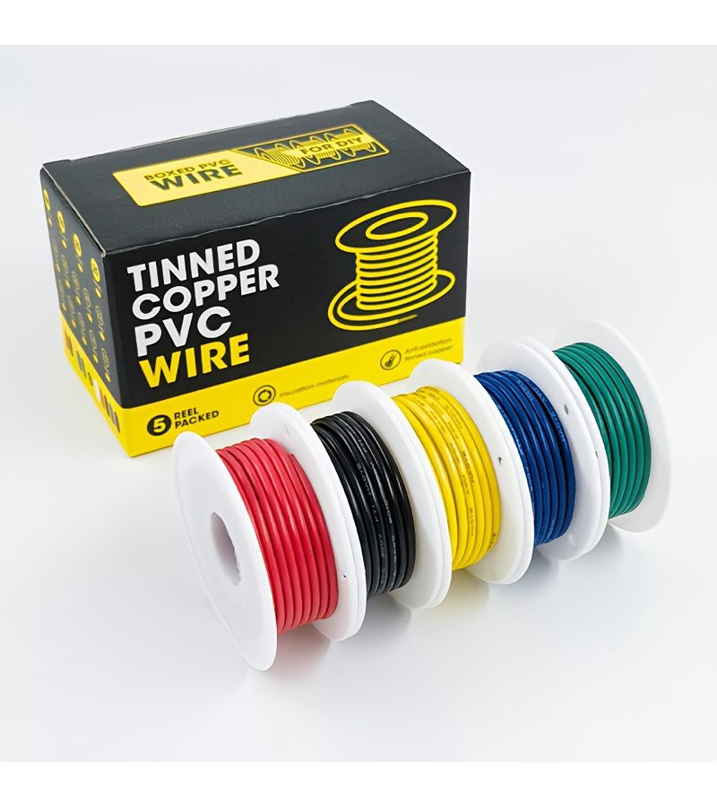 PVC-18AWG-16.4FT/5M Tinned Copper Electrical Wire for DIY Projects Home Wiring Car Audio LED Applications and Electronic Devices - Image 2