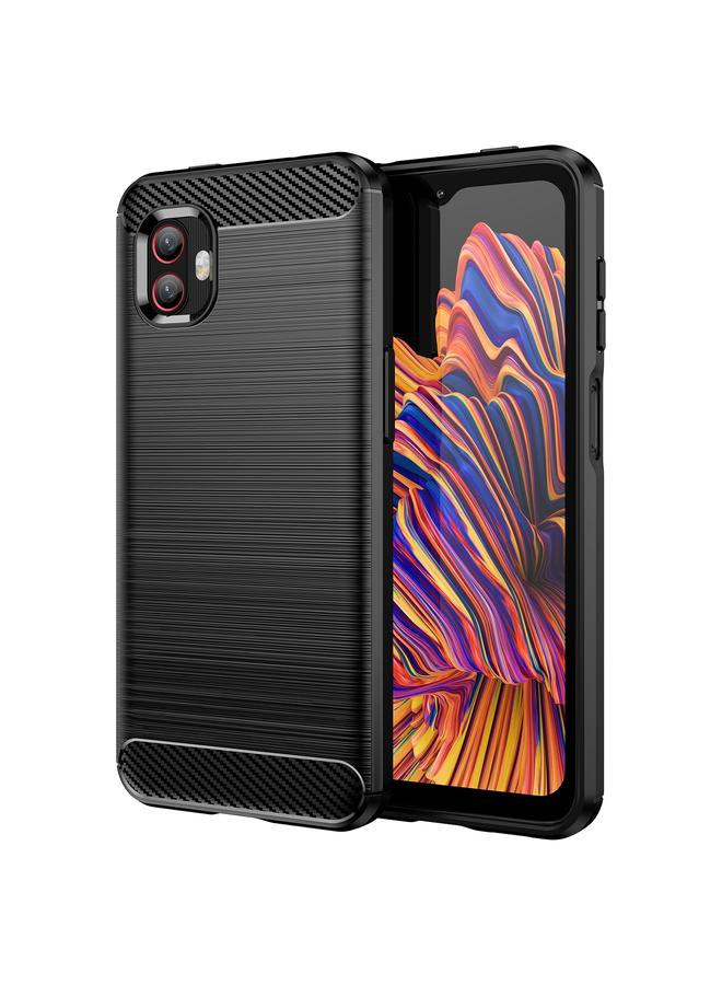 اس-توب جراب لهاتف Samsung Galaxy Xcover6 Pro مصنوع من ألياف الكربون المصقولة TPU - Image 1