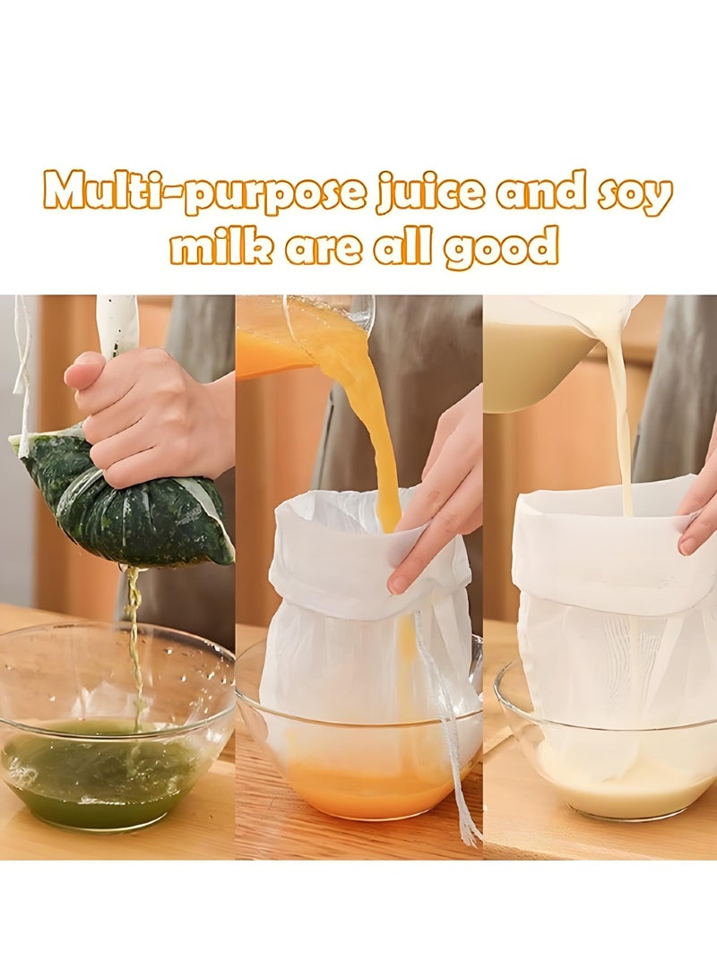 Wish Plus 8 PCS Food Grade Nut Milk Filter Bags, 220 Micron 20*30CM Fine Mesh Bag for Straining Milk, Coffee, Juices, Tea, Soy Milk - Image 3