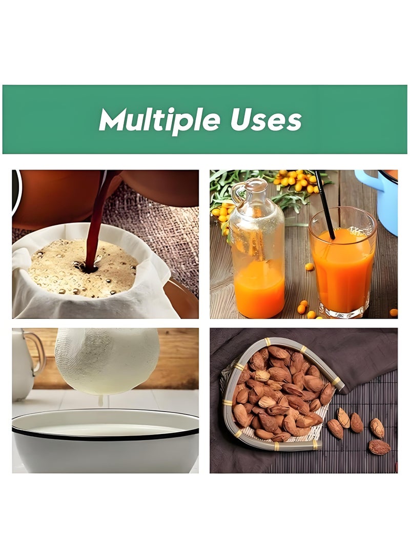 Wish Plus 8 PCS Food Grade Nut Milk Filter Bags, 220 Micron 20*30CM Fine Mesh Bag for Straining Milk, Coffee, Juices, Tea, Soy Milk - Image 5