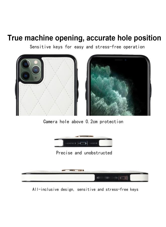 زبون جراب هاتف iPhone 11 Pro مصنوع من جلد البولي يوريثان على شكل معين مع حامل حلقي - Image 4