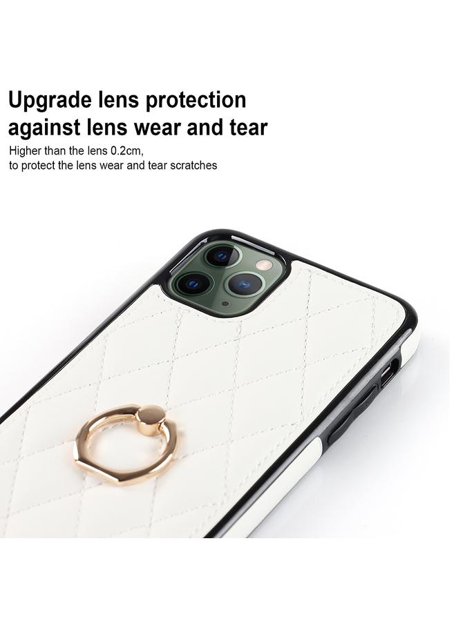 زبون جراب هاتف iPhone 11 Pro مصنوع من جلد البولي يوريثان على شكل معين مع حامل حلقي - Image 5