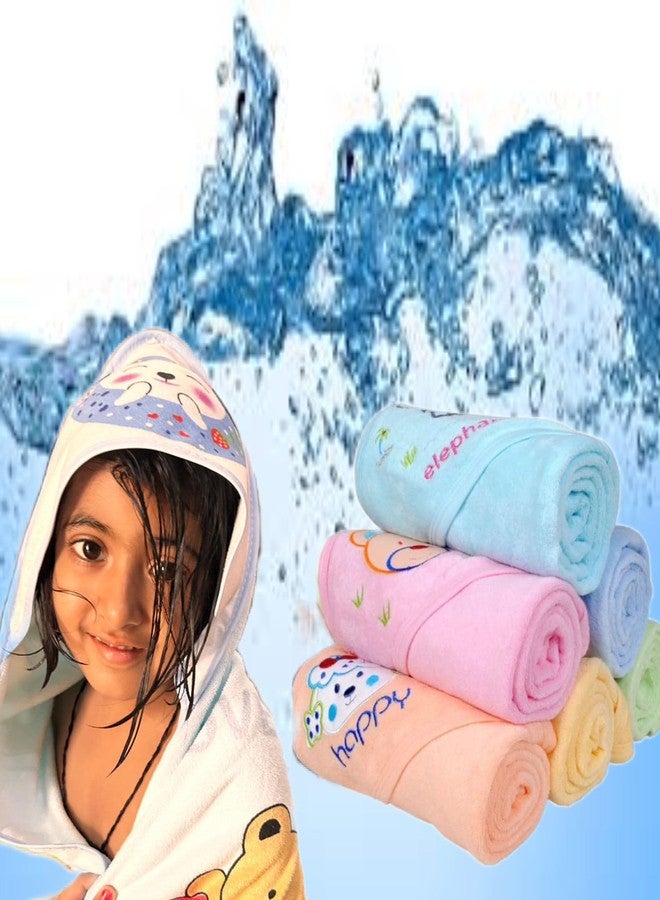 M.S TRADERS Baby Towels Hooded Cap Towels 100% Soft Cotton - Pack of 1, 250 GSM Cartoon Print May Vary - Image 1