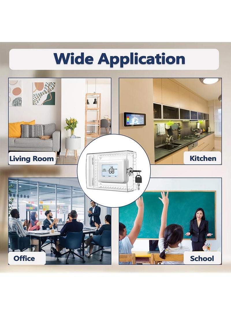 أوميلو غطاء كبير للثرموستات مع قفل ومفتاح، غطاء شفاف متوافق مع ثرموستات على الحائط، غطاء قفل لمكيف الهواء مع مفتاح مناسب للثرموستات بقياس 5 بوصة ارتفاع × 6 بوصة عرض أو أصغر - Image 5
