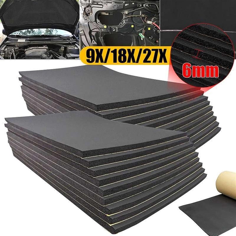 Heat Shield Automotive 9/18/27PCS 30x50cm 6mm Car Sound Proofing Deadening Truck Anti-Noise Insulation Cotton Heat Closed Cell Foam(18pcs 30x50cm 10mm) - Image 3