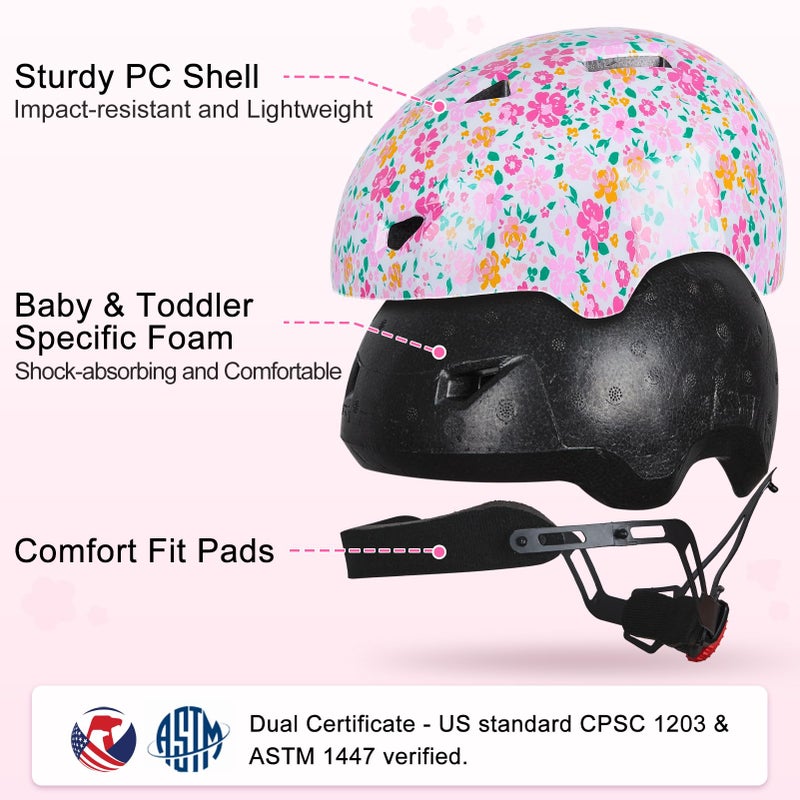 Lemmeko Toddler Helmet, Baby Infant Kids Bike Helmet for Kids Age 1-3/2-4/3-5/5-8 Adjustable Toddler Bike Helmets for Boys Girls for Scooter Skateboard Cycling - Image 4