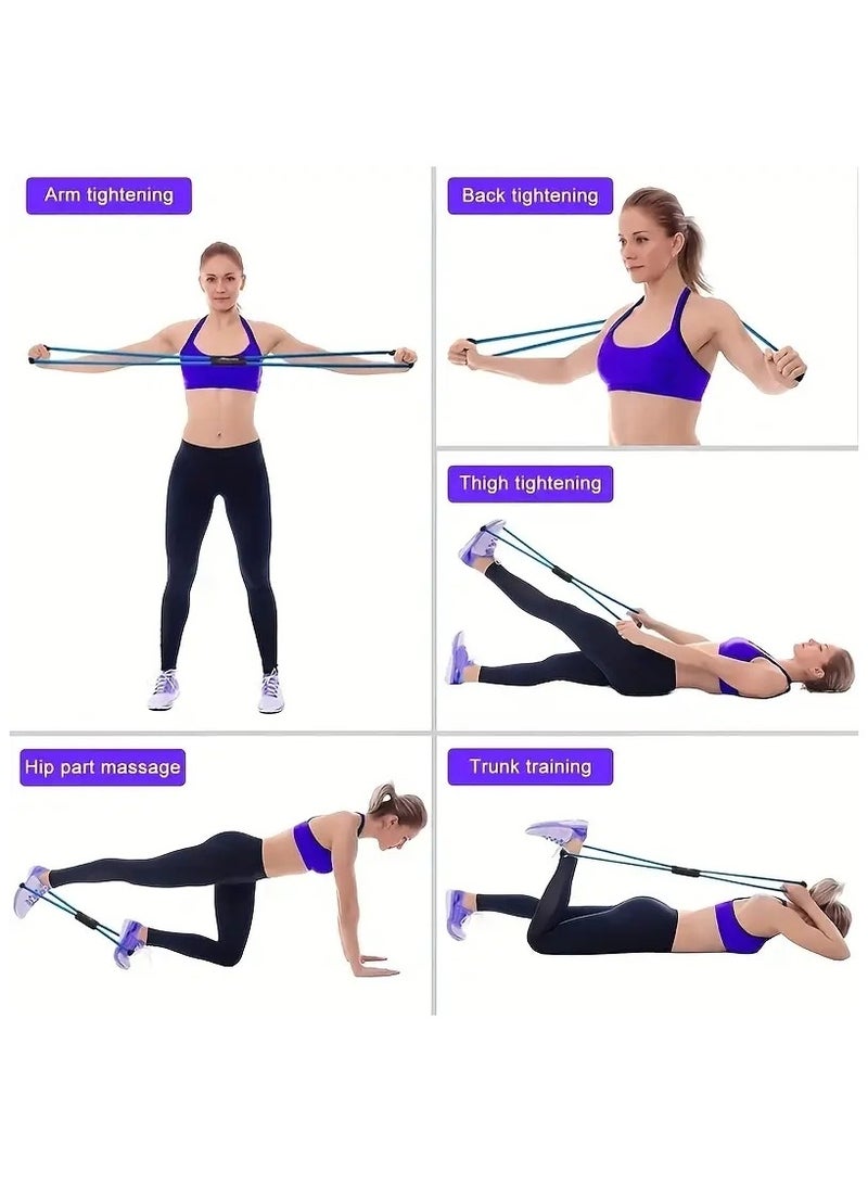 كوينج قطعة واحدة من أربطة المقاومة للتمارين المنزلية ذات 8 أشكال، أربطة مضفرة لليوجا للصدر والذراع والظهر والكتف، معدات تدريب اللياقة البدنية لليوجا والبيلاتس - Image 4