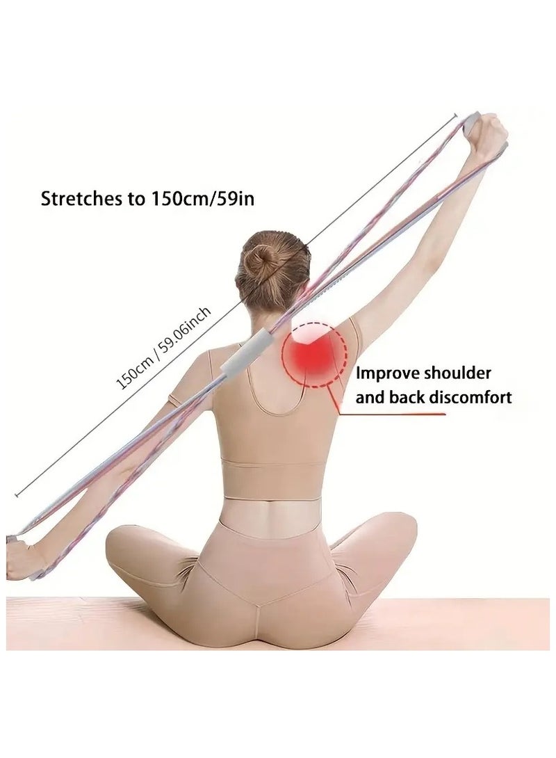 كوينج قطعة واحدة من أربطة المقاومة للتمارين المنزلية ذات 8 أشكال، أربطة مضفرة لليوجا للصدر والذراع والظهر والكتف، معدات تدريب اللياقة البدنية لليوجا والبيلاتس - Image 2