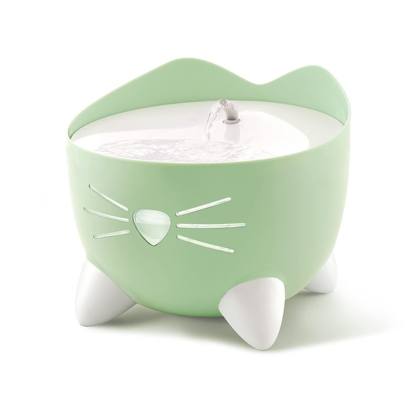 Catit PIXI Drinking Fountain – Cat Water Fountain with Triple Filter and Ergonomic Drinking Options, Green - Image 5