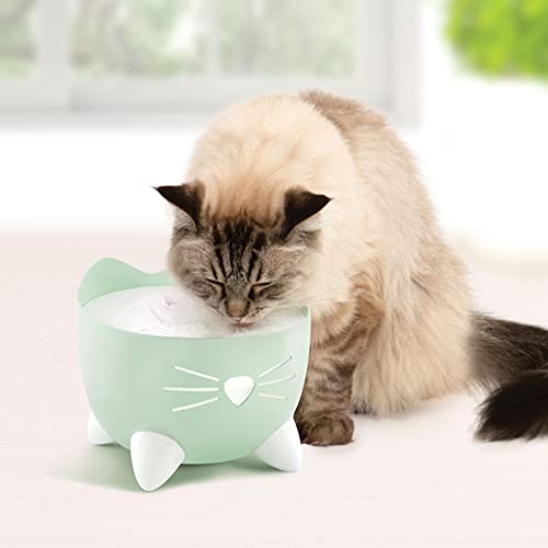 Catit PIXI Drinking Fountain – Cat Water Fountain with Triple Filter and Ergonomic Drinking Options, Green - Image 3