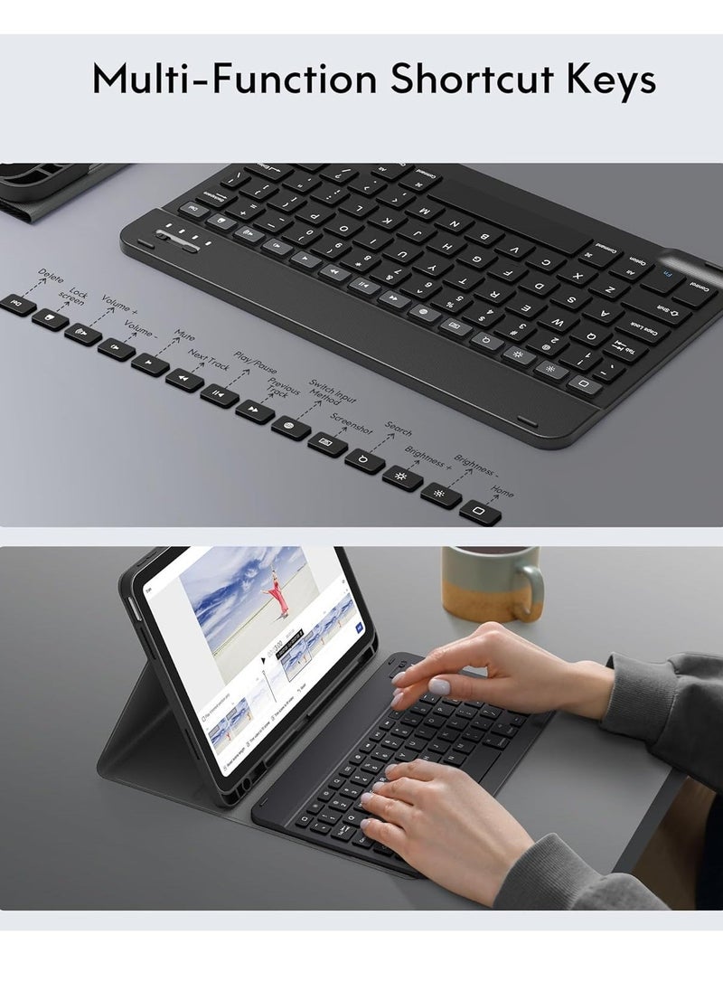 ELTRAZONE Keyboard Case for iPad 10th Generation 10.9-inch 2022 – Detachable Bluetooth Keyboard, Stand Folio Cover with Pencil Holder, Rechargeable Keyboard for New iPad 10th Gen (Black)  - Image 4