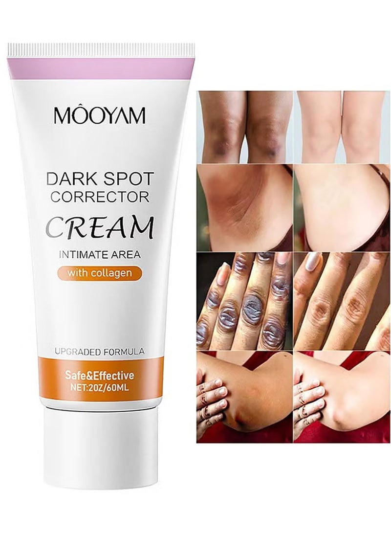 MOOYAM Dark Spot Corrector Cream 60ml for Underarms Neck Knees and Elbows Brightening Treatment Moisturizes Skin and Evens Tone for All Skin Types - Image 1