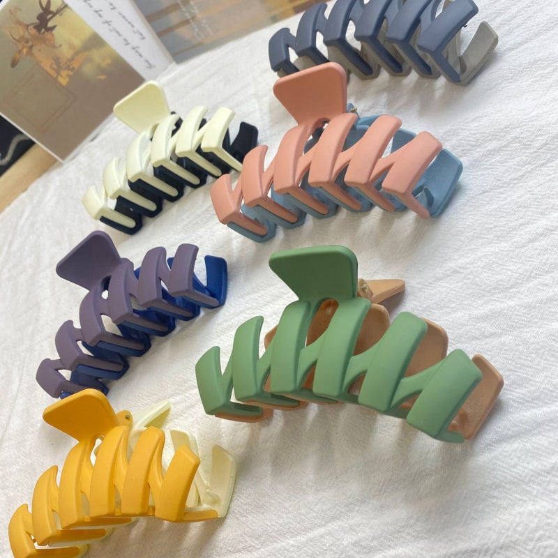 1Pc Contrasting Color M-shaped Hair Clip Resin Two-color Hair Gripper Large Hair Volume Strong Hold Elegant Hairstyle for Women - Image 5