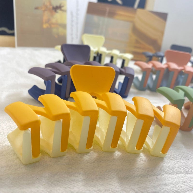 1Pc Contrasting Color M-shaped Hair Clip Resin Two-color Hair Gripper Large Hair Volume Strong Hold Elegant Hairstyle for Women - Image 3