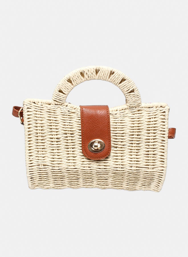 Glitter Women Beach\Summer Bag - Beige - Image 1