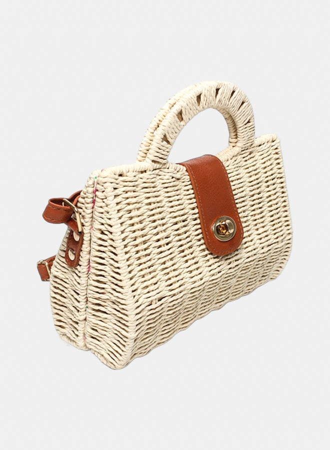 Glitter Women Beach\Summer Bag - Beige - Image 2