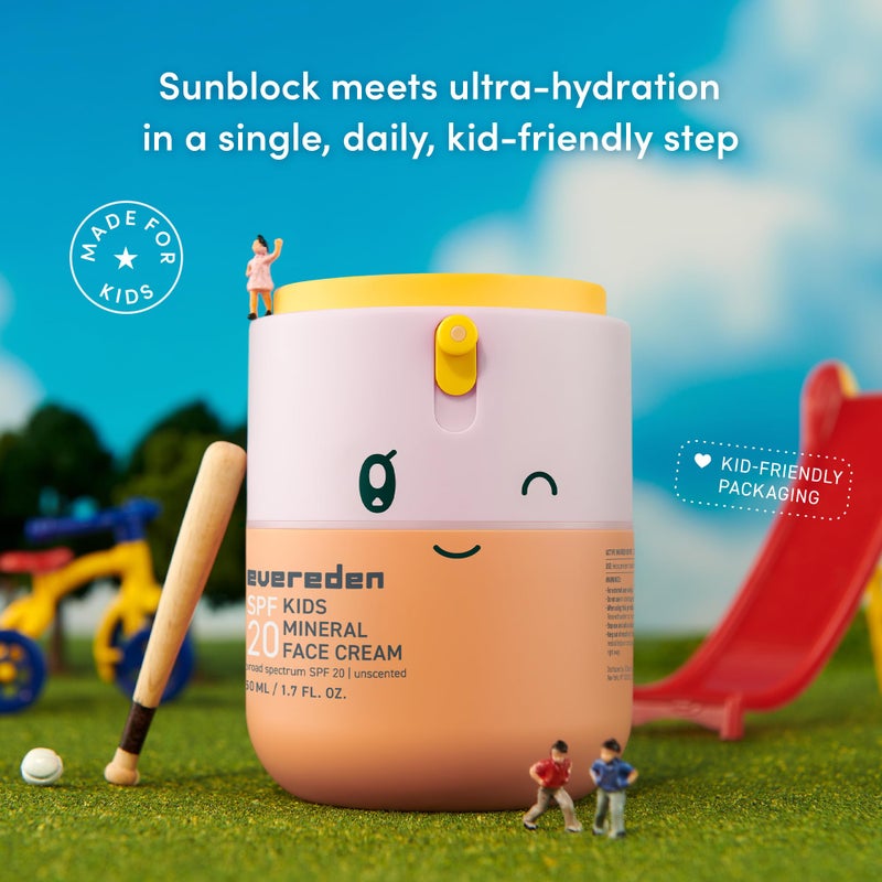 Evereden كريم وجه الأطفال من إيفيريدن، 1.7 أونصة | خالي من العطور وكريم وجه للأطفال مع SPF 20 | مرطب وجه نظيف وغير سام | عناية بالبشرة متعددة الفيتامينات | مؤهل لـ FSA - Image 4