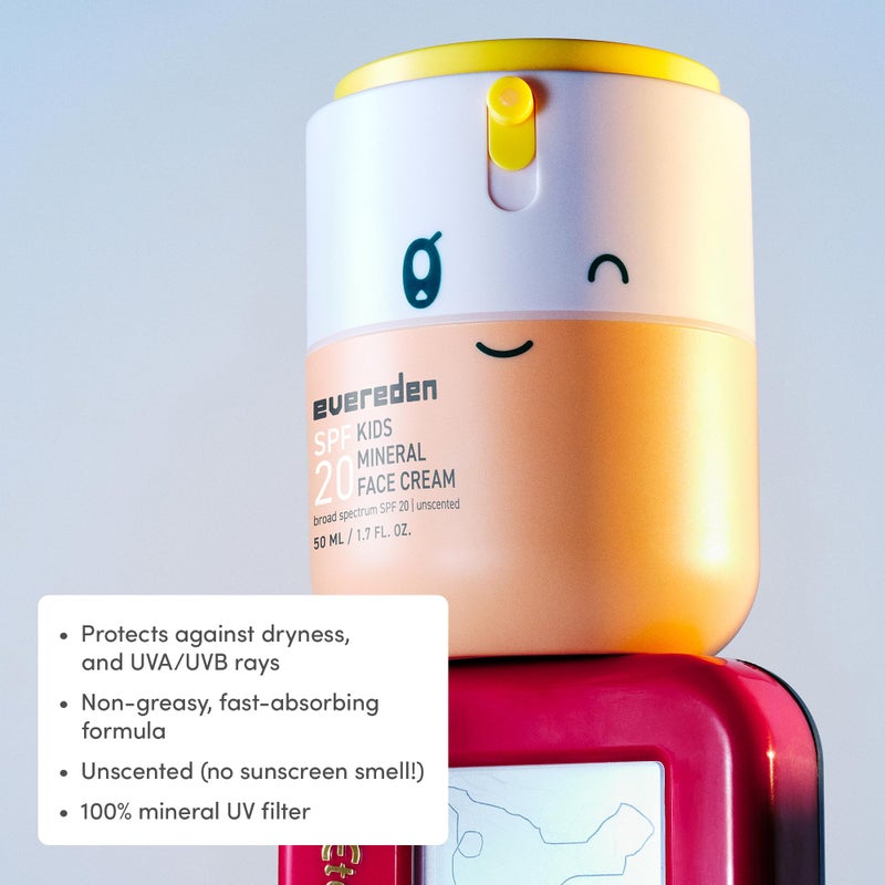 Evereden كريم وجه الأطفال من إيفيريدن، 1.7 أونصة | خالي من العطور وكريم وجه للأطفال مع SPF 20 | مرطب وجه نظيف وغير سام | عناية بالبشرة متعددة الفيتامينات | مؤهل لـ FSA - Image 3