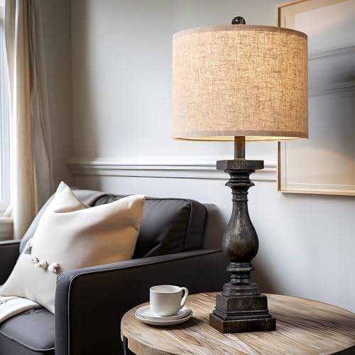 BOBOMOMO Retro 27" USB Charging Ports A/C Farmhouse Single Lamps for Bedrooms Retro Side Table Lamps Bedside Lamp for Side Nightstand Living Room 1 Pack (Blubs not Included) - Image 5