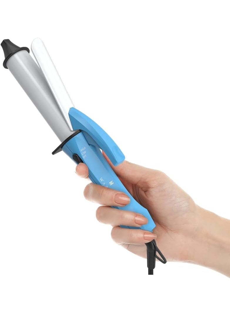 Wazor Ceramic Mini Curling Iron for Short Hair Compact Lightweight Hair Curler for Travel 1 Inch HeatUp Fast Curling Wand for Touch Ups Auto Shut Off Beautiful Gift Box 