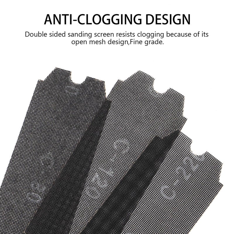 SCOTTCHEN شبكة ورق الصنفرة للجدران الجافة 11-1/4" x 4-3/16" حبيبات: #60,80,120,220,320-20 قطعة - Image 3