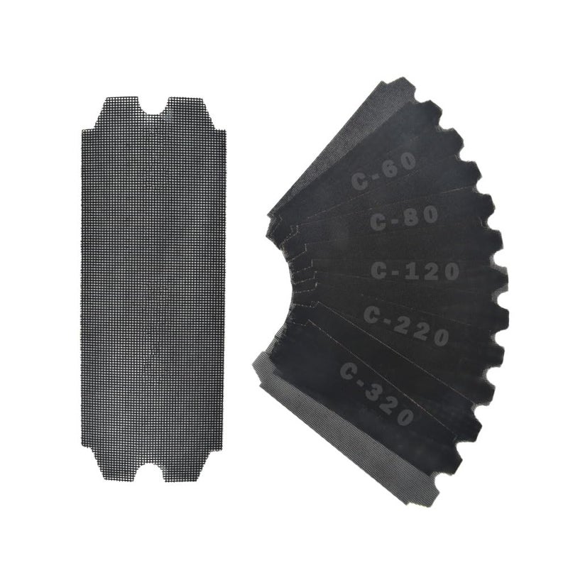 SCOTTCHEN شبكة ورق الصنفرة للجدران الجافة 11-1/4" x 4-3/16" حبيبات: #60,80,120,220,320-20 قطعة - Image 1