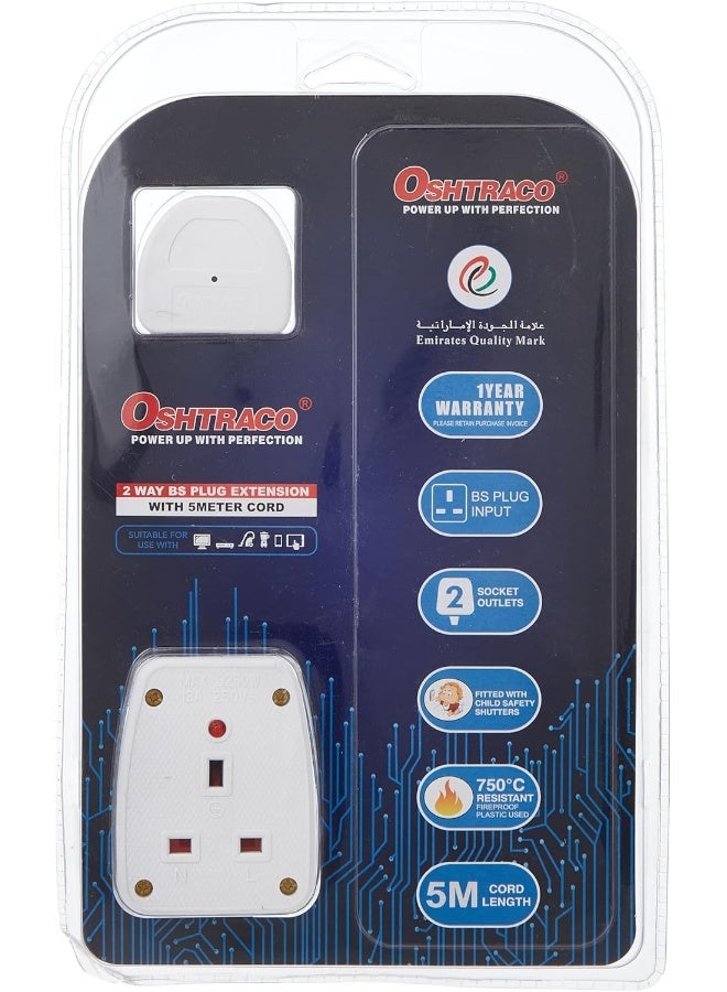 OSHTRACO كابل تمديد أوشتراكو 2-طريق، بطول 5 متر - Image 1
