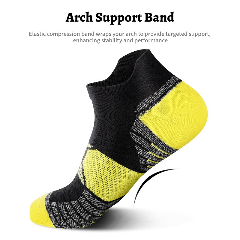 PAPLUS Compression Running Socks Women (6 Pairs), Ankle Athletic Socks Low Cut with Arch Support - Image 4