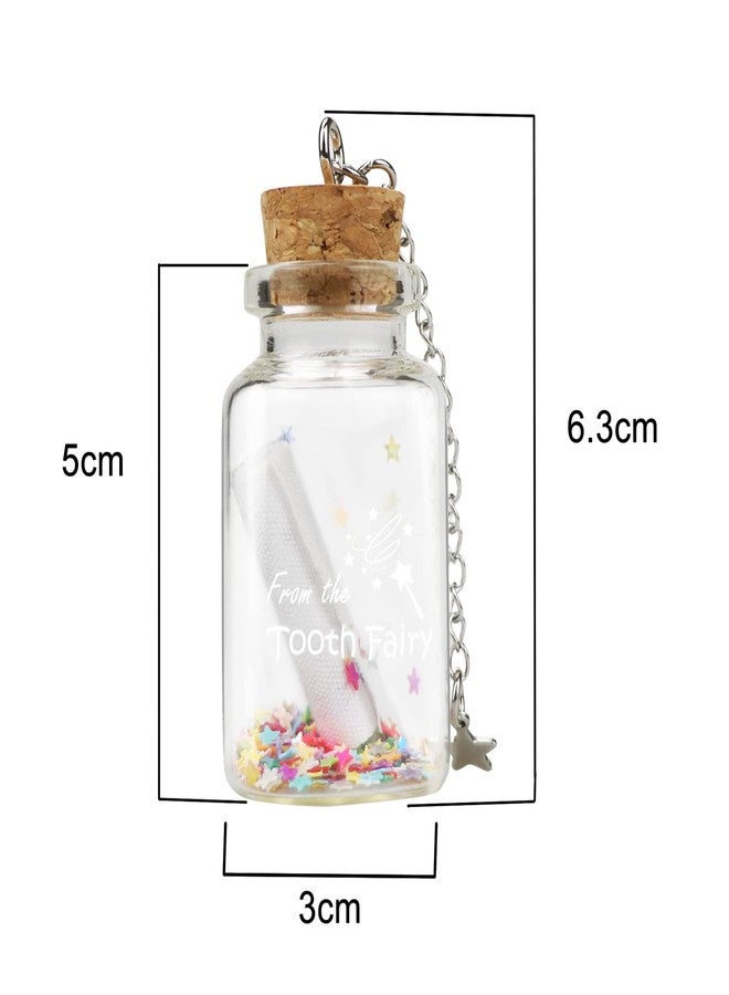 free-space Tooth Fairy Bottle Keepsake Tooth Lost Memorial Bottle Gift Boy or Girl with Message Cloth (Bottle) - Image 3