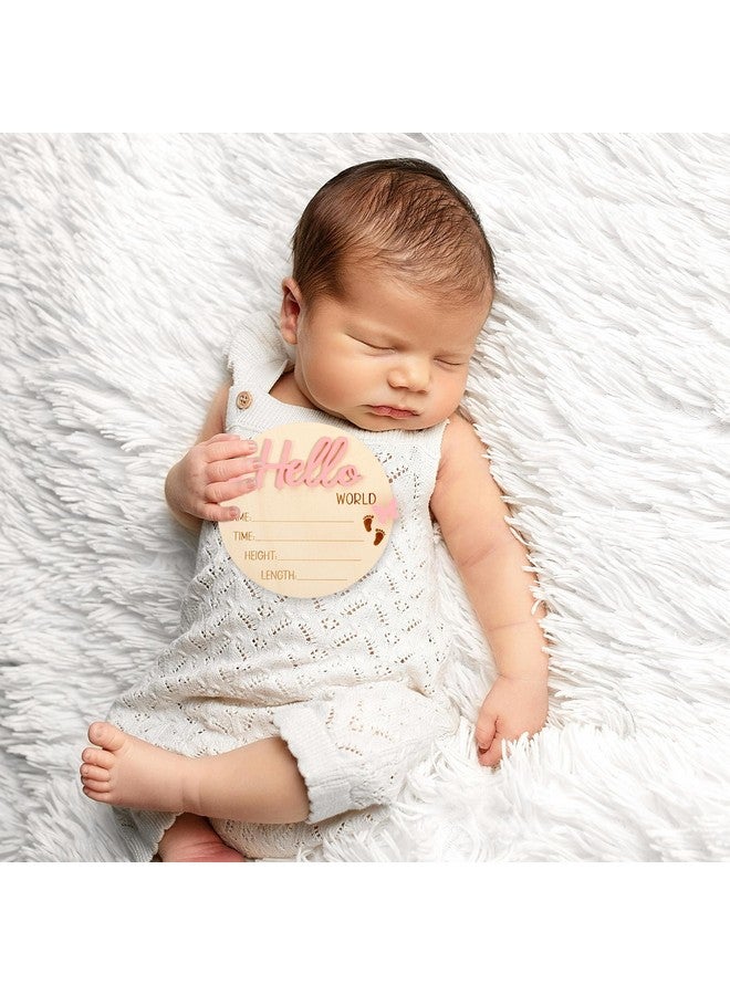 YQQYG 1 PCS Baby Name Sign, Pink Baby Name Announcement Sign, Wooden Newborn Sign, Newborn Name Sign for Hospital Sign, Baby Custom Name Sign for Newborn Baby - Image 5