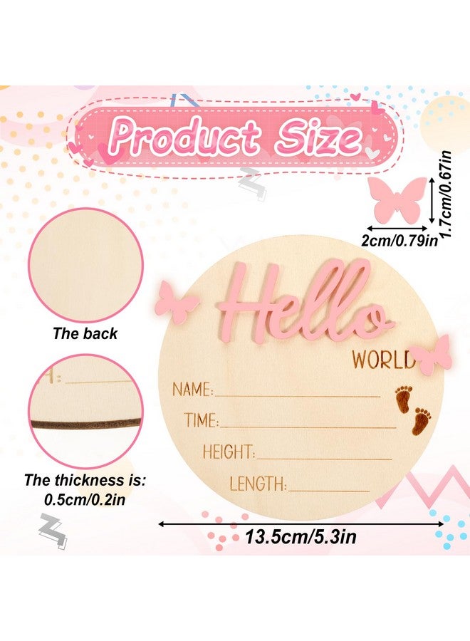 YQQYG 1 PCS Baby Name Sign, Pink Baby Name Announcement Sign, Wooden Newborn Sign, Newborn Name Sign for Hospital Sign, Baby Custom Name Sign for Newborn Baby - Image 2