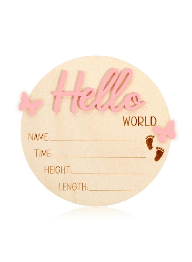 YQQYG 1 PCS Baby Name Sign, Pink Baby Name Announcement Sign, Wooden Newborn Sign, Newborn Name Sign for Hospital Sign, Baby Custom Name Sign for Newborn Baby - Image 1