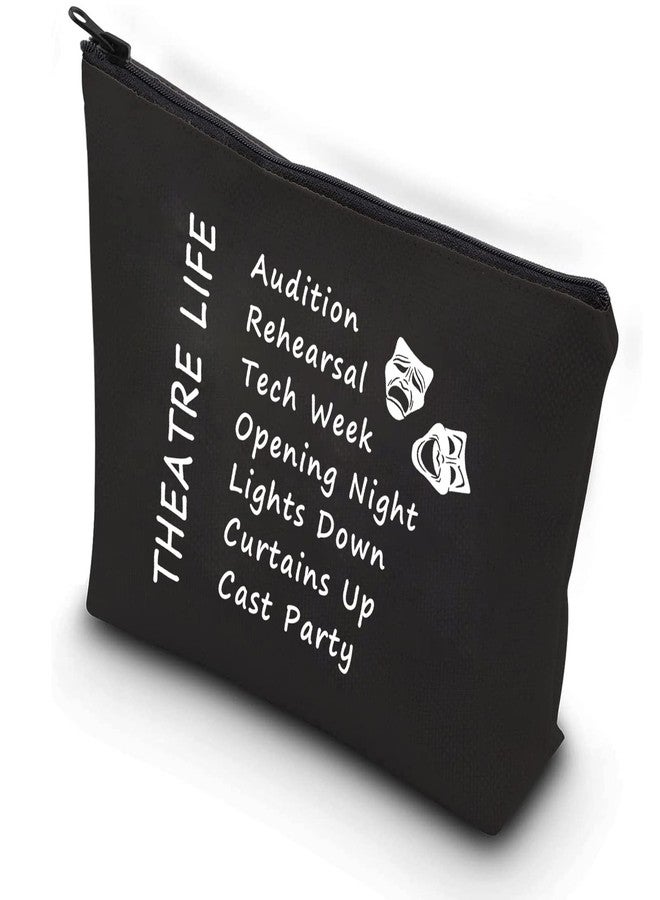 PXTIDY Theatre Life makeup Bag Drama Theater Gifts Comedy Tragedy Mask Theatre Drama Bag Drama Actor Actress Gifts Pouch(black) - Image 1