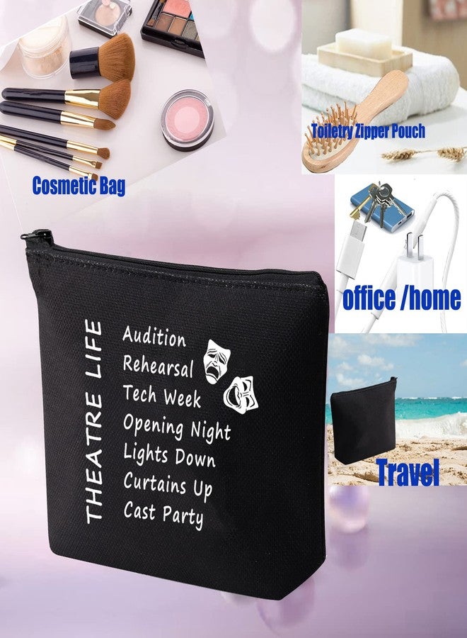 PXTIDY Theatre Life makeup Bag Drama Theater Gifts Comedy Tragedy Mask Theatre Drama Bag Drama Actor Actress Gifts Pouch(black) - Image 4