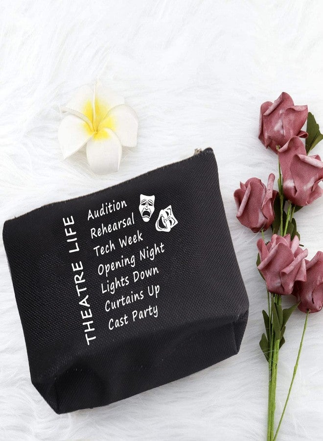 PXTIDY Theatre Life makeup Bag Drama Theater Gifts Comedy Tragedy Mask Theatre Drama Bag Drama Actor Actress Gifts Pouch(black) - Image 3