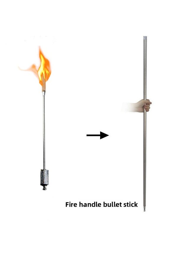Five-prong Torch Stick Silver Color Lingering Hole Flame Stick Stage Magic Props-Color:Silver Five-fork  - Image 2