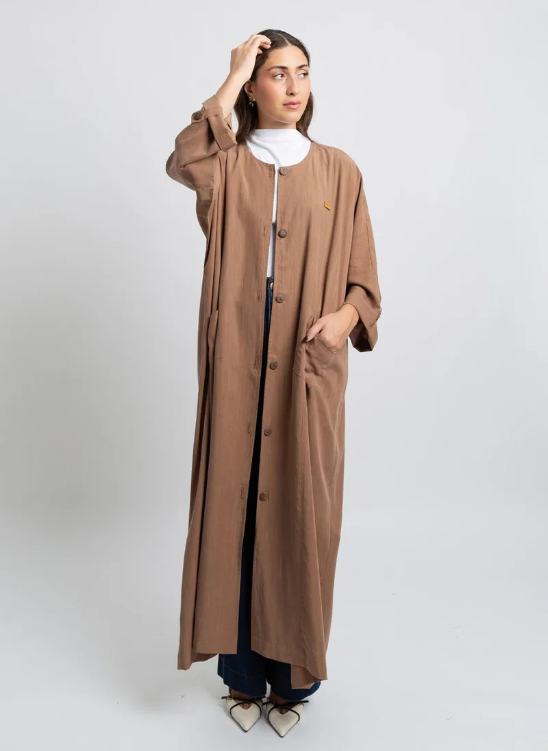 Kaafmeem Beige Hoodie-Less Abaya