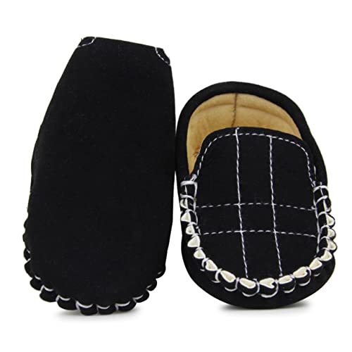 Neska Moda 6 To 12 Months Baby Boys Synthetic Leather/Suede Loafer Booties (Black)-BT1274 - Image 5