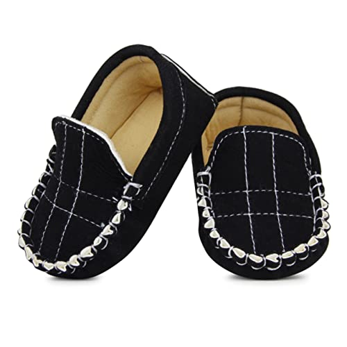 Neska Moda 6 To 12 Months Baby Boys Synthetic Leather/Suede Loafer Booties (Black)-BT1274 - Image 4