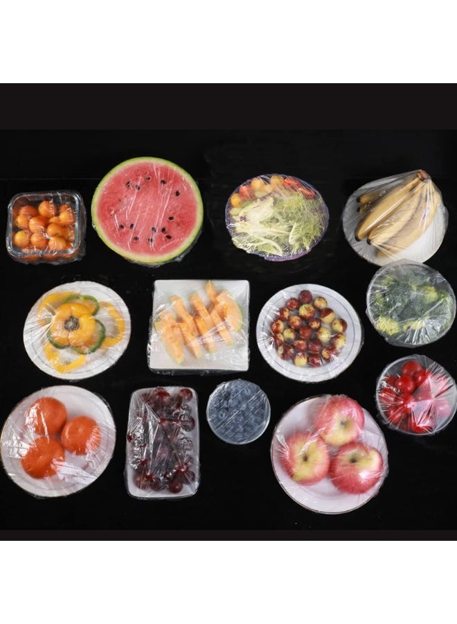 Fresh Keeping Bags Food Cover 100pcs, Reusable Bowl Covers Stretch Lids for Food Containers, Elastic Storage for Meal Prep Dish Plate, Family Outdoor Picnic Transparent - Image 3