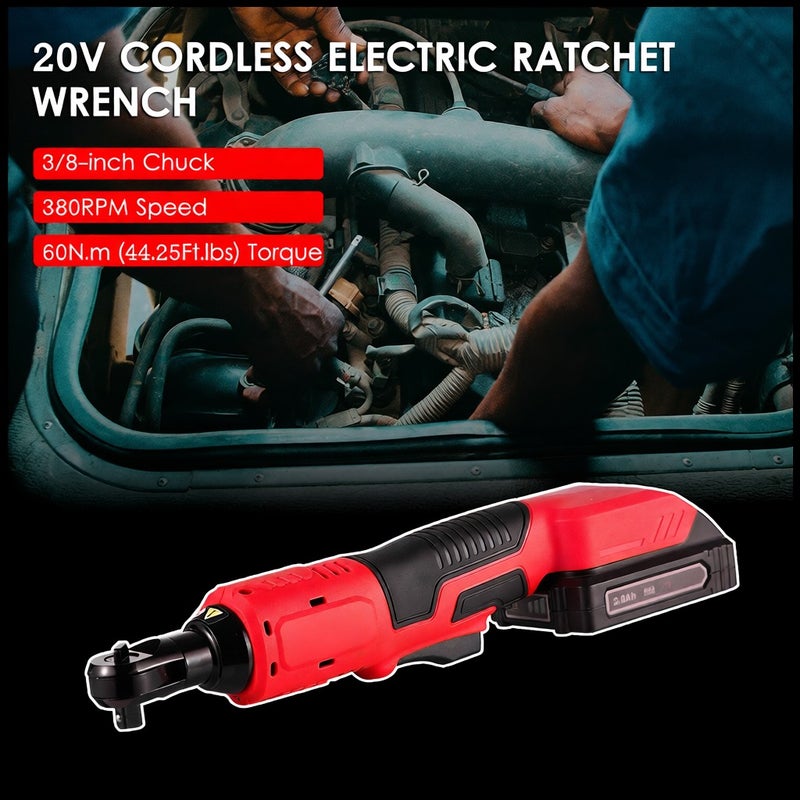 Geevorks 3/8-inch 20V Cordless Electric Ratchet Wrench 380RPM Variable Speed 60N.m Power Ratcheting Wrench with 2.0Ah Battery Fast Charger  UK - Image 4
